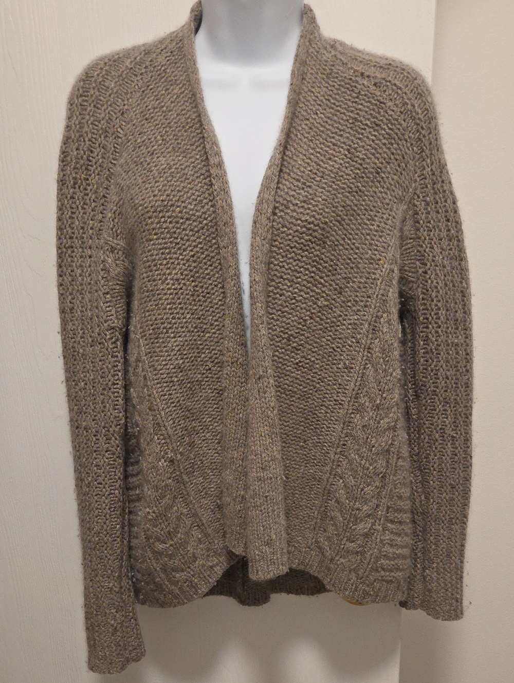 Autumn Cashmere open-front cable-knit drape cardigan X Small